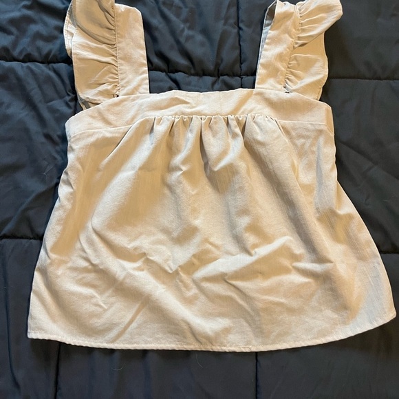 E&M Tops - Women's Cream Ruffle Strap Top